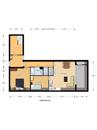 Floorplan - Paasduinweg 1-006, 9164 KD Buren
