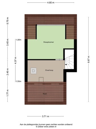 Plattegrond - Johnsonlaan 3, 4463 GW Goes - 476586_2D_Tweede_Verdieping_Johnsonlaan_3_Goes_03.jpg