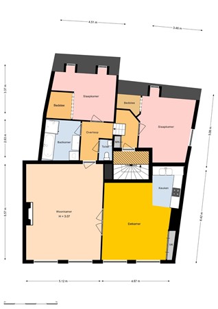 Floor plan - Rapenburg 40A, 2311 EX Leiden 