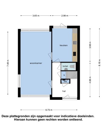 Floorplan - Vlasaardstraat 22, 6017 CG Thorn