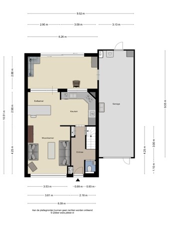 Floorplan - Maasstraat 61, 6051 CL Maasbracht