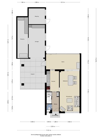 Floorplan - De Korte Beemdens 8, 6019 CS Wessem