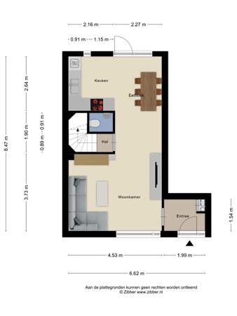 Floorplan - Echterstraat 104, 6051 GC Maasbracht
