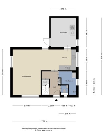 Floorplan - Steenakkerstraat 49, 6051 JV Maasbracht