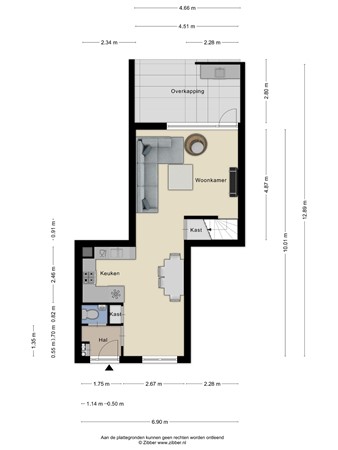 Floorplan - Merkelstraat 13, 6051 LL Maasbracht
