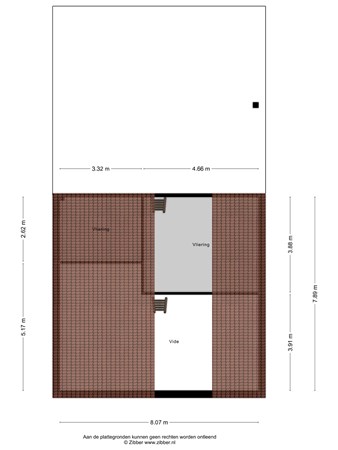 Plattegrond - Bandijk 71, 7396 ND Terwolde - 449052_2D_Vliering_Bandijk_71_Terwolde_02.jpg