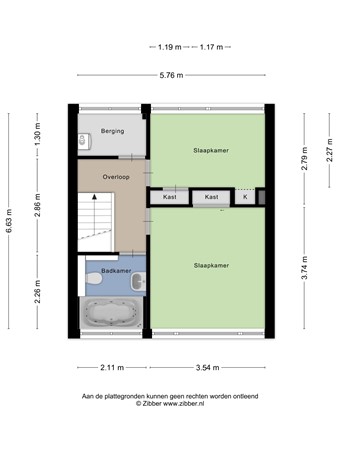 Floorplan - Meindert Hobbemastraat 14, 2902 GM Capelle aan den IJssel