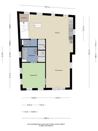 Floorplan - Walvisstraat 2D, 3111 BR Schiedam