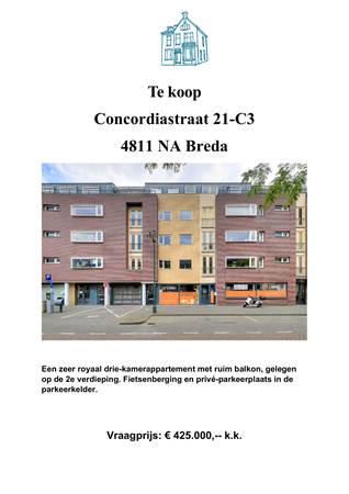 Brochure -  - Concordiastraat 21C3, 4811 NA Breda