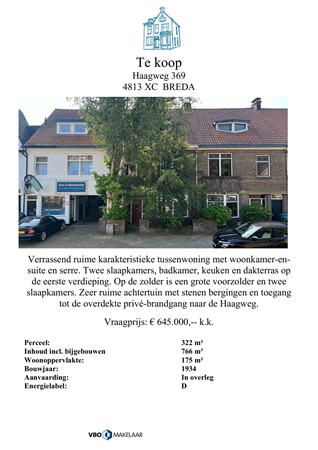 Brochure -  - Haagweg 369, 4813 XC Breda