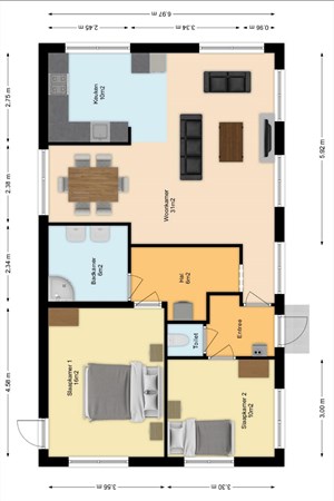 Floorplan - Akkerweg 5, 5706 LL Helmond