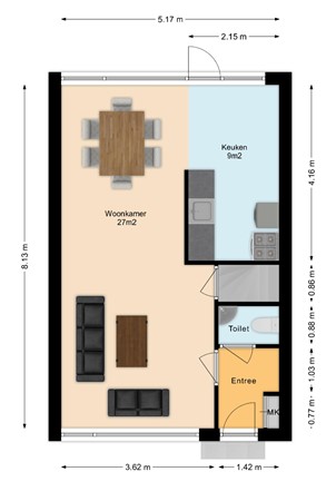 Floorplan - Saxofoonstraat 3, 5702 KA Helmond