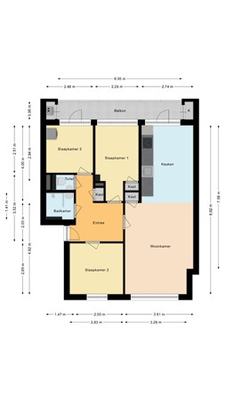 Plattegrond - Kolkmanstraat 36, 2805 CG Gouda - Appartement.jpg