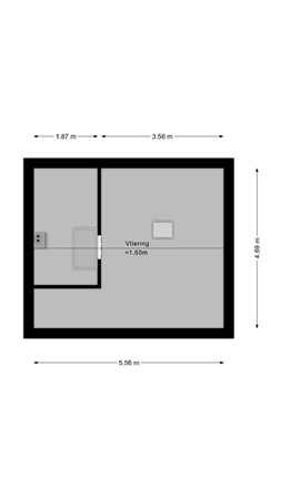 Plattegrond - Oude Singel 36, 3421 EE Oudewater - Vliering.jpg