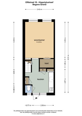 Floorplan - Elftstraat 18, 1777 CG Hippolytushoef