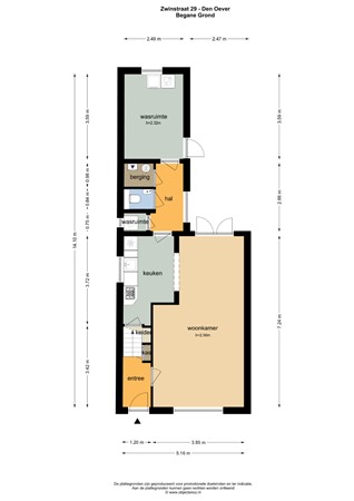 Floorplan - Zwinstraat 29, 1779 BD Den Oever