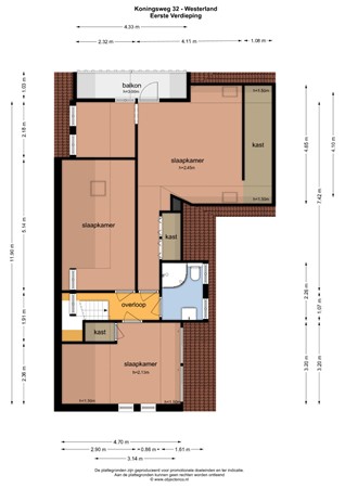 Floorplan - Koningsweg 32, 1778 JN Westerland